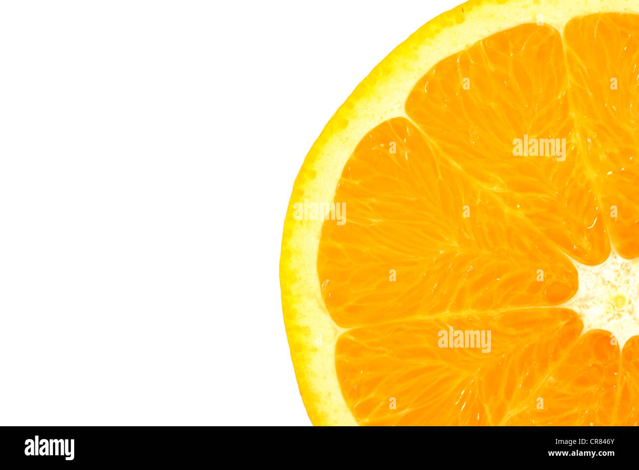 Slice of orange on white background Stock Photo