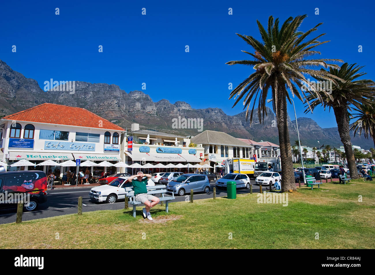 South Africa, Western Cape, Cape peninsula, Camps Bay beach Stock Photo
