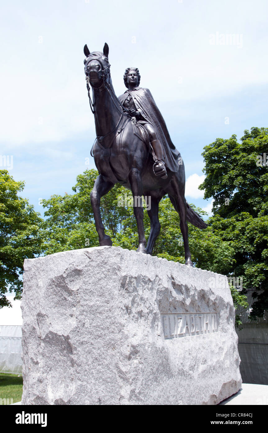 Queen Elizabeth on a horse statue at parliament hill Ottawa, Ontario
