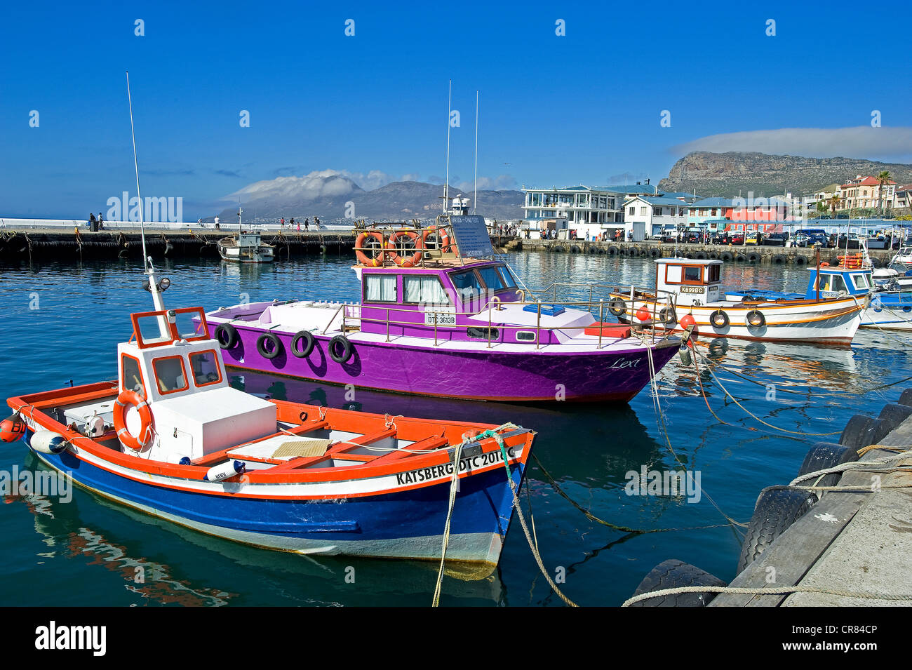 South Africa, Western Cape, Cape Peninsula, Kalk Bay, fishing harbour Stock Photo