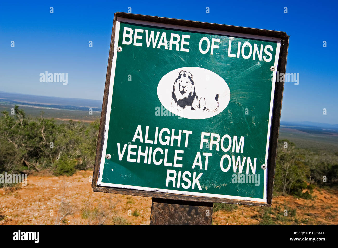 South Africa, Eastern Cape, Addo Elephant National Park, sign Stock Photo