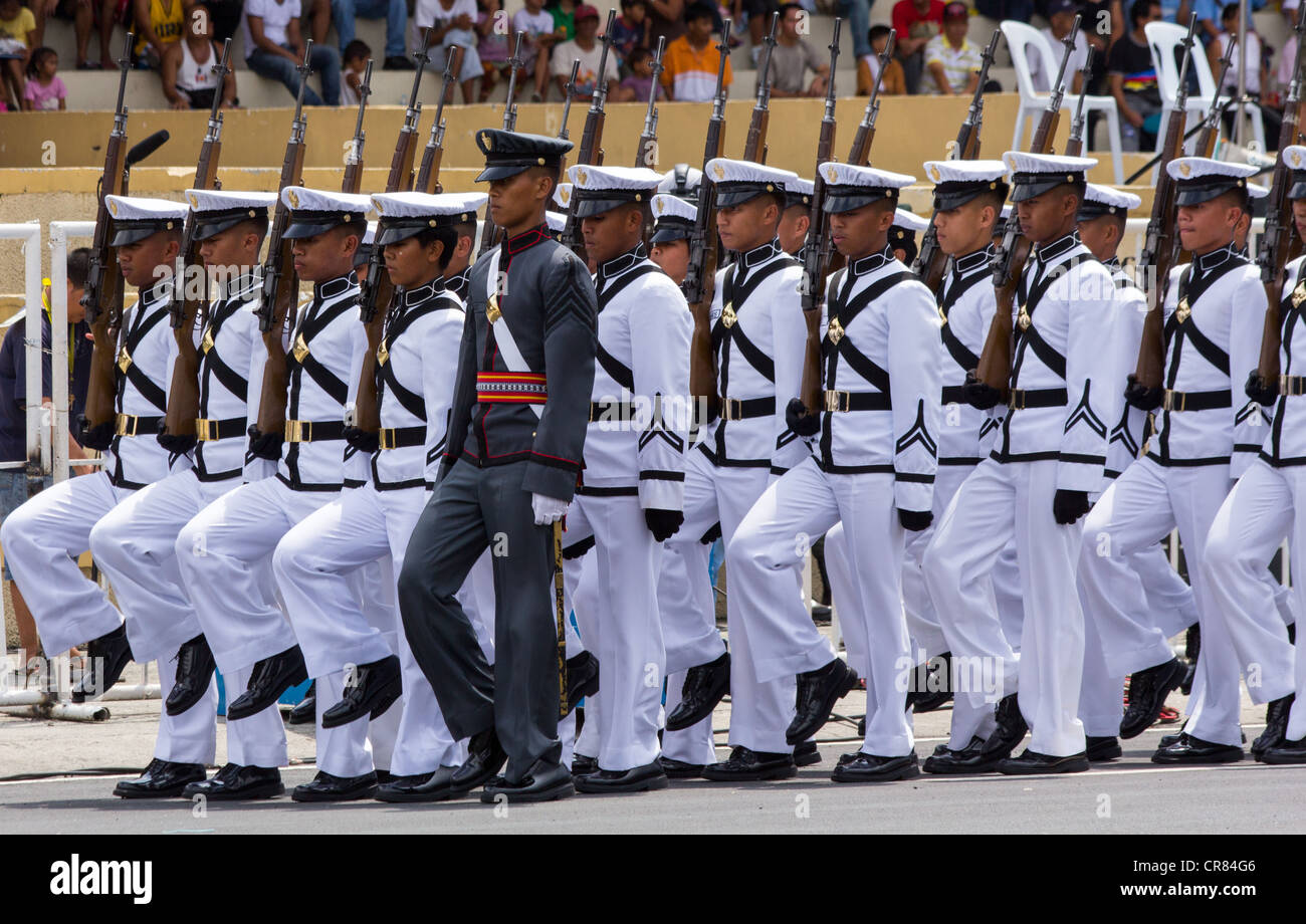 Members of Philippine Military Academy performing silent drill during