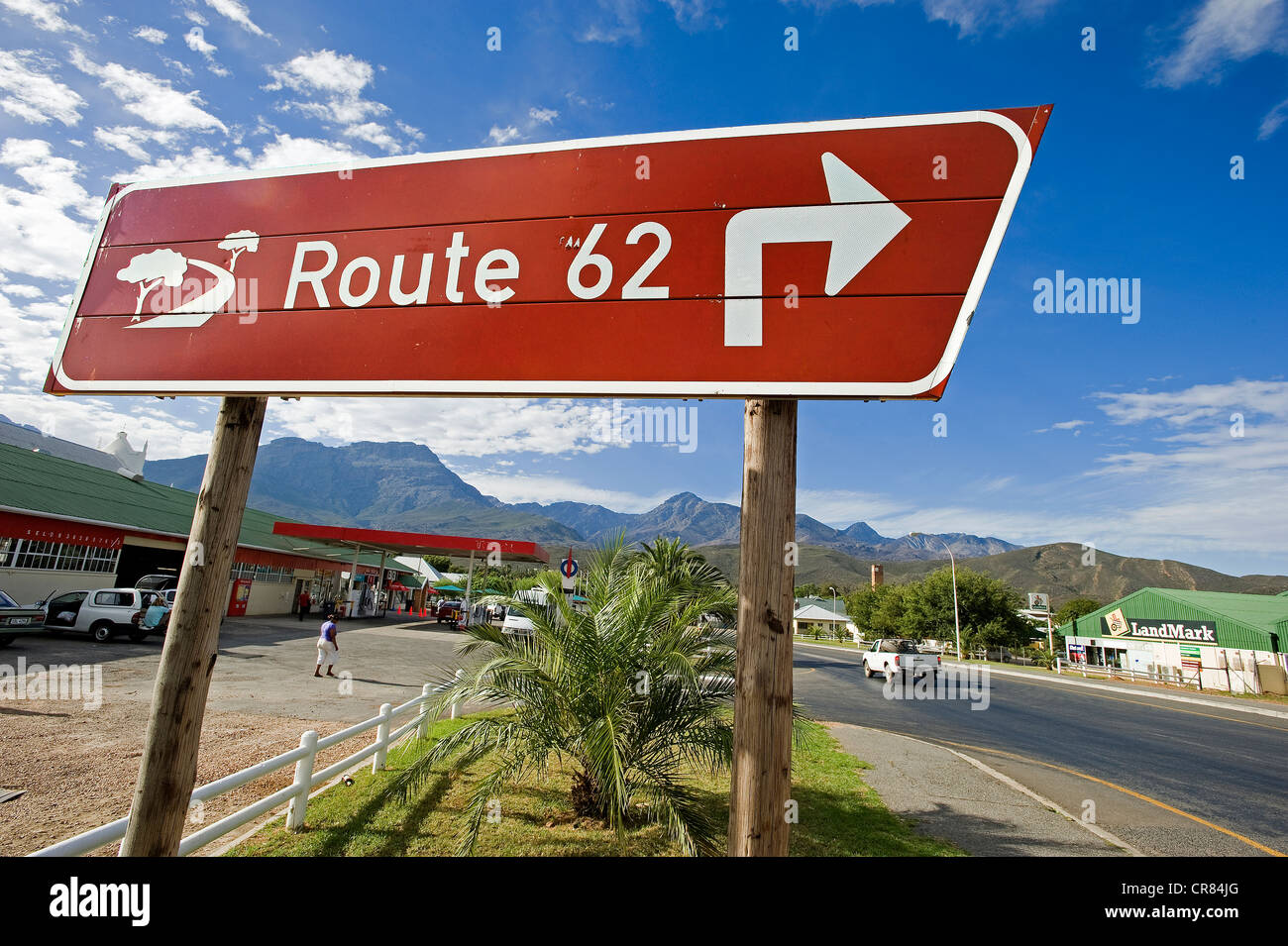 South Africa, Western Cape, Route 62, Garden Route, Little Karoo, Ladismith, petrol station Stock Photo