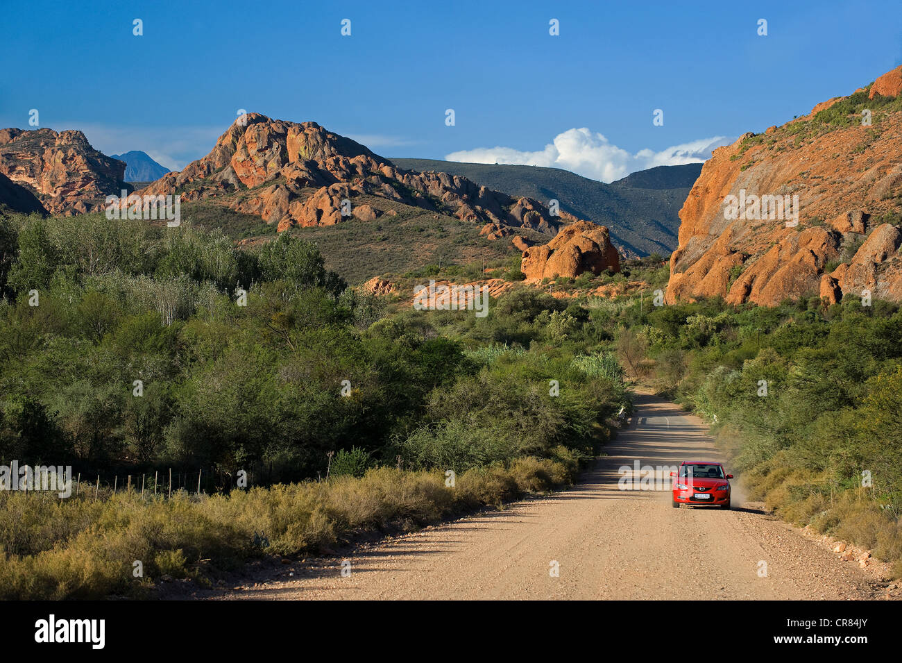 South Africa, Western Cape, Route 62, Garden Route, Little Karoo, Red Hills Stock Photo