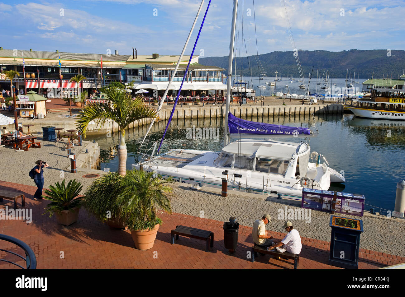 South Africa, Western Cape, Route 62, Garden Route, Knysna, the Waterfront and its restaurants Stock Photo