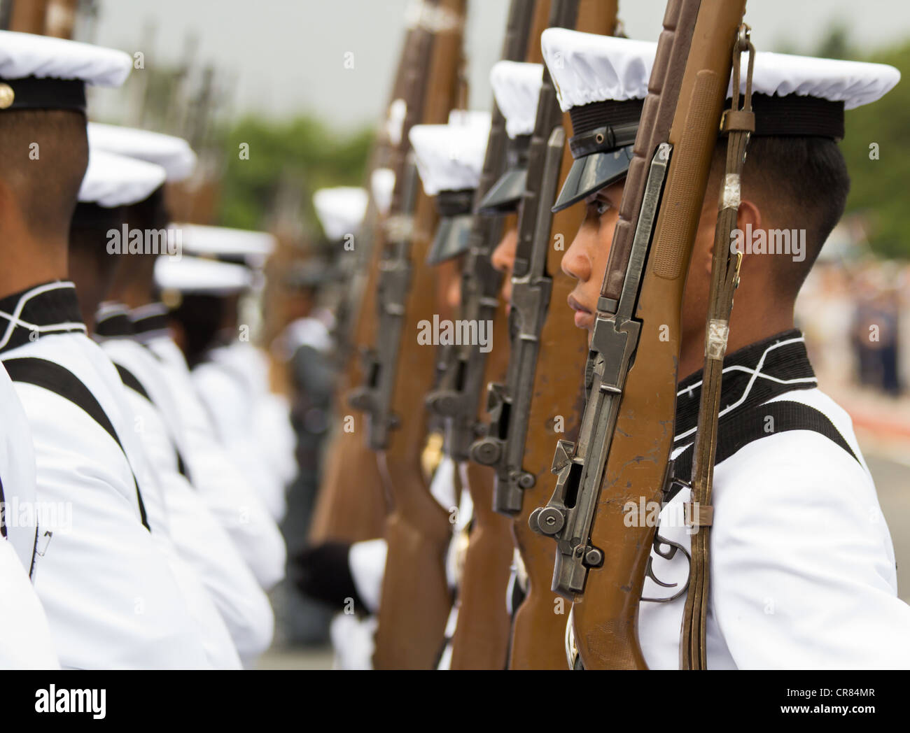 Members of Philippine Military Academy performing silent drill during