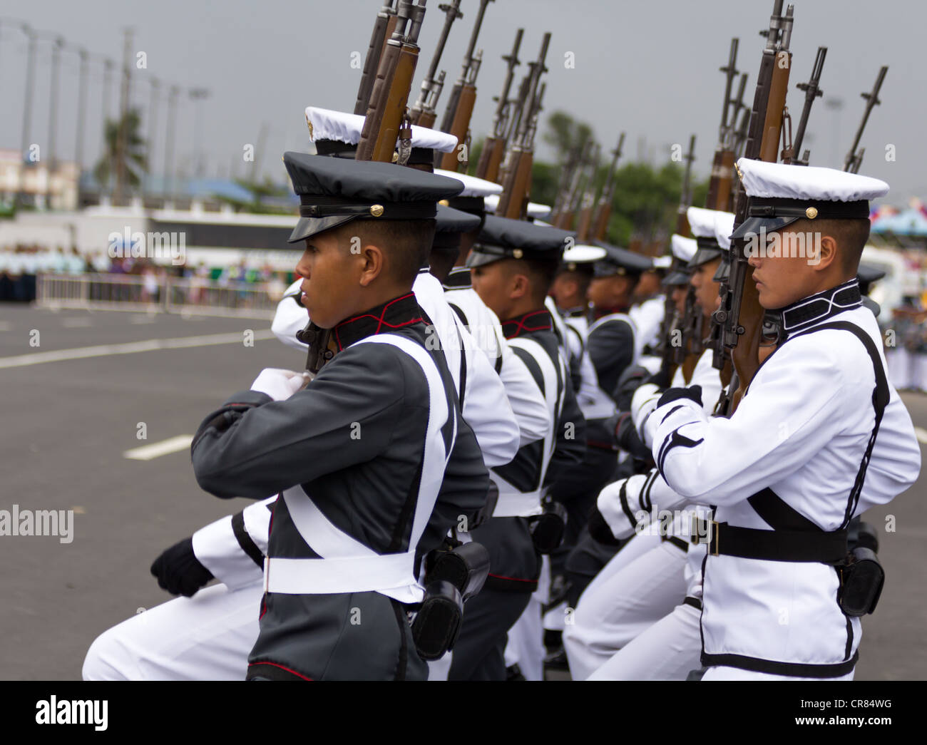 Members of Philippine Military Academy performing silent drill during