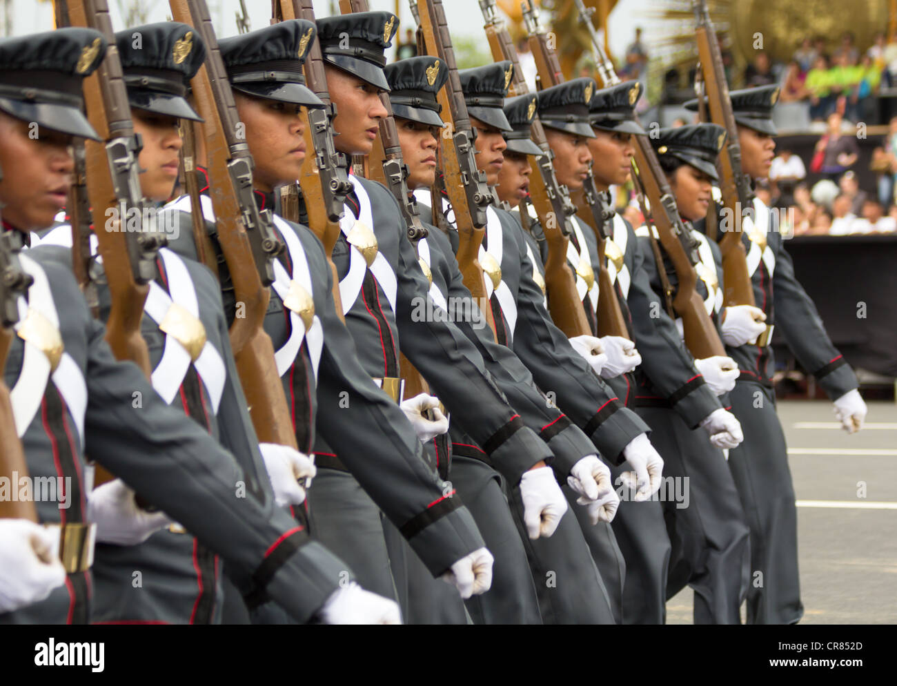 Members of Philippine Military Academy performing silent drill during