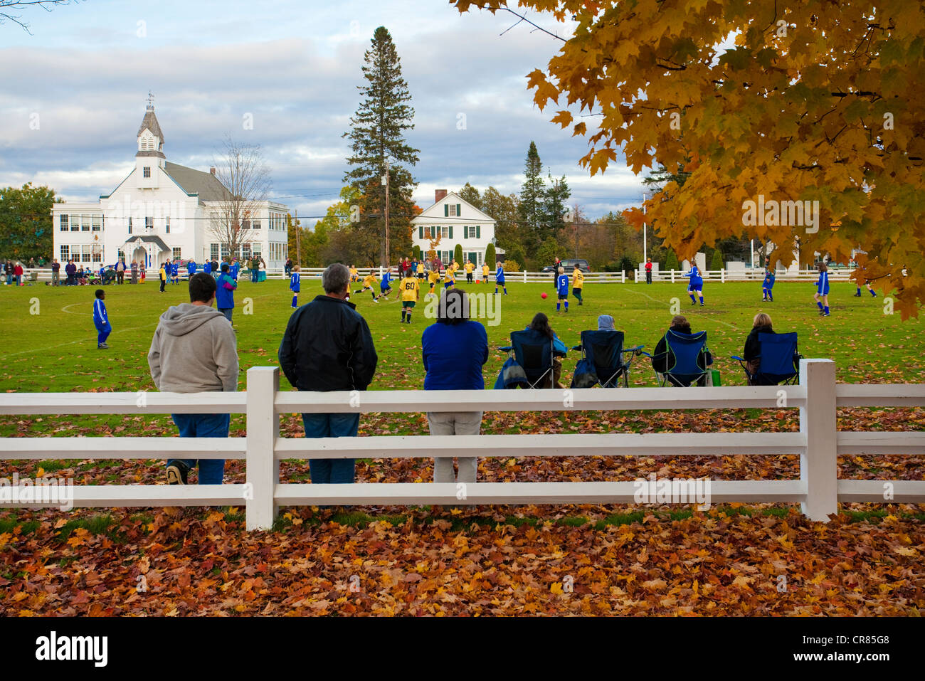 United States, New England, Vermont, Craftsbury Common, young people