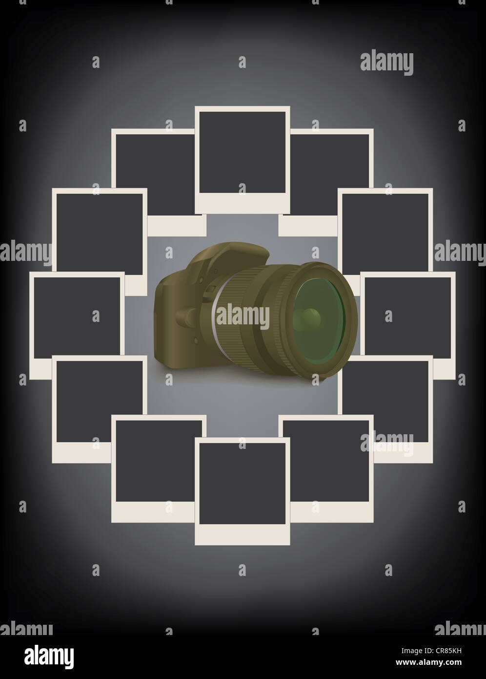 photo shots around camera illustration Stock Photo - Alamy