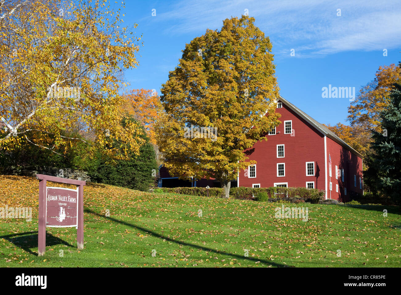 United States, New England, Vermont, farm in countryside around Woodstock Stock Photo