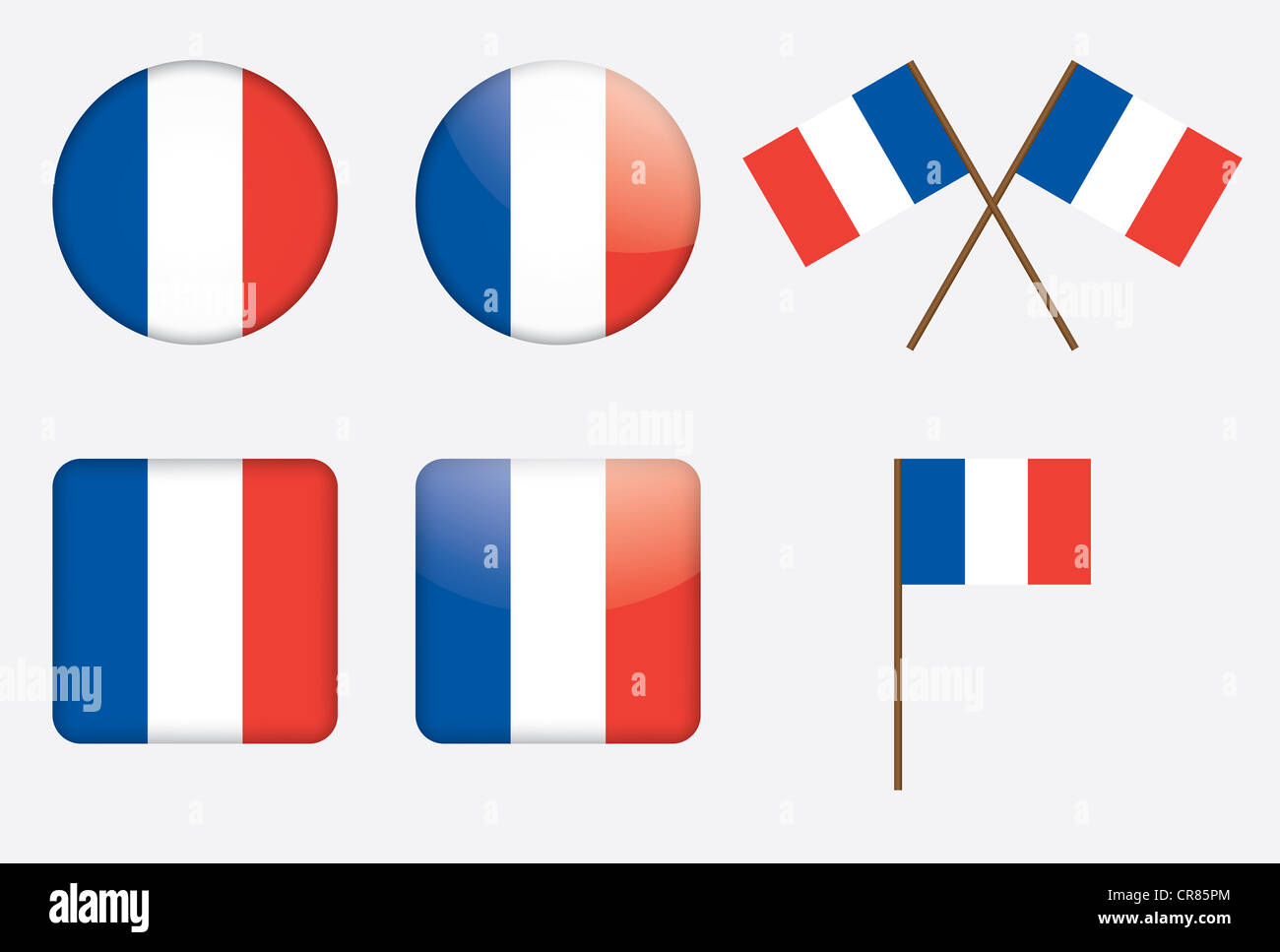 French Badge Meaning National Flag And Badges Stock Photo, Picture and  Royalty Free Image. Image 30780970.
