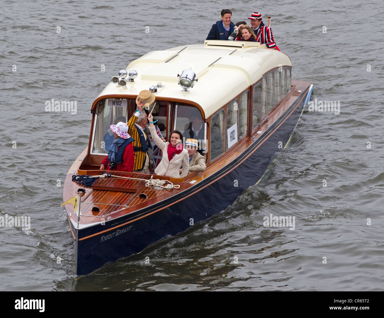 A Thames Slipper Stern, Knight Errant, participating in the Queen's Diamond Jubilee River Pageant Stock Photo