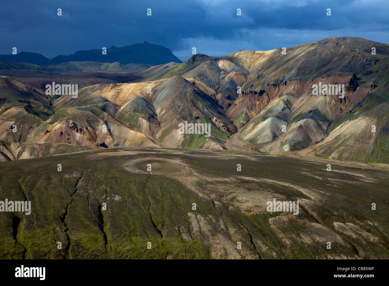 Colourful Rhyolite Mountains Of Landmannalaugar Iceland Europe Stock 