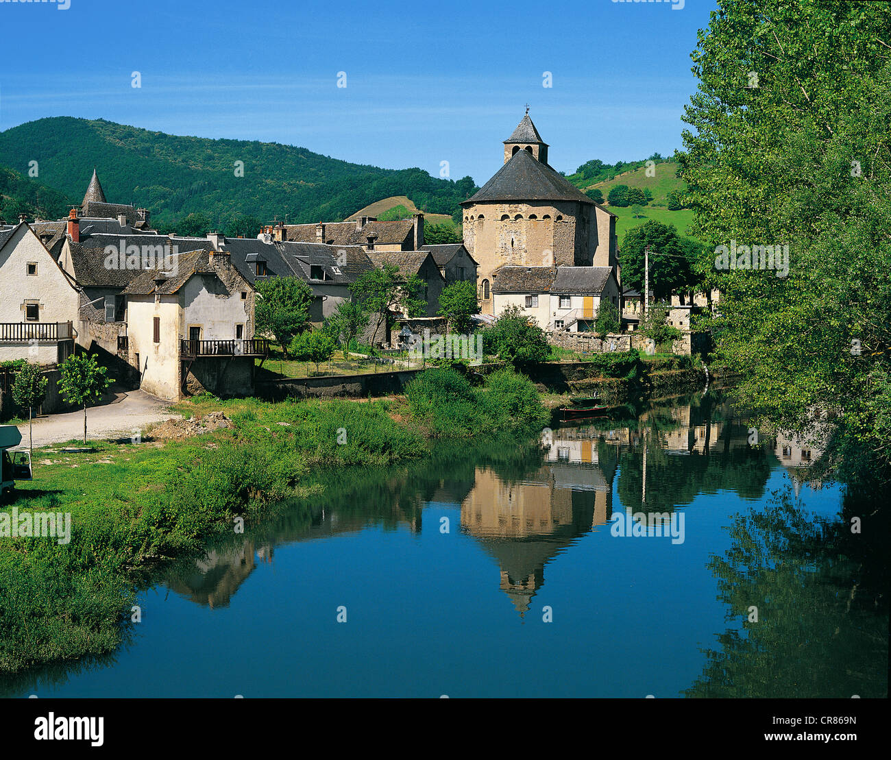 France, Aveyron, Sainte Eulalie d'Olt, labelled Les Plus Beaux Villages