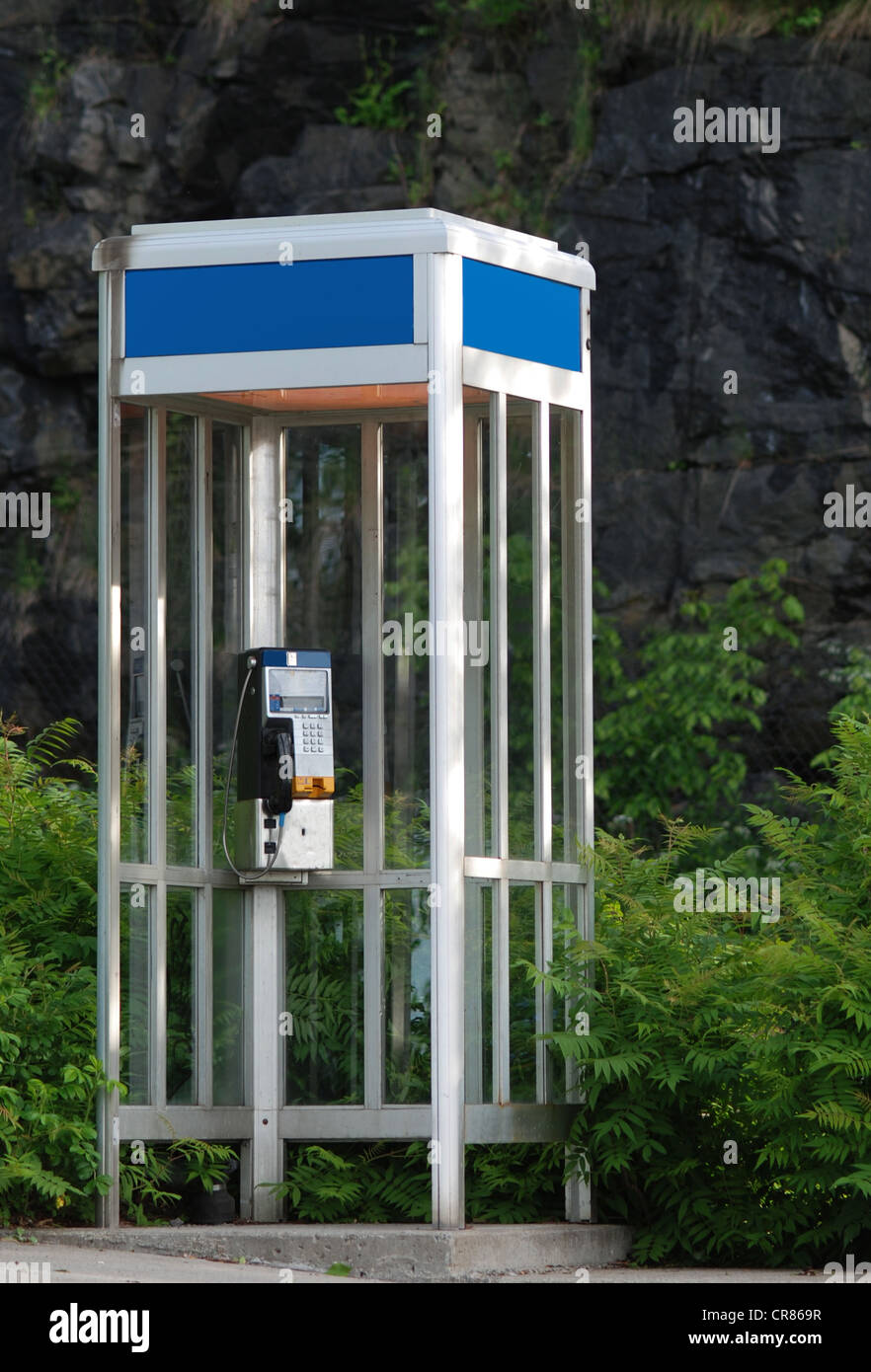 Old fashioned Phone booth with door Stock Photo Alamy