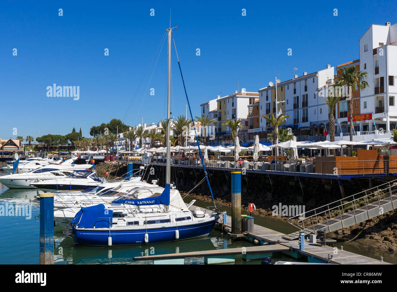 Yachts in the marina in Vilamoura, Algarve, Portugal Stock Photo