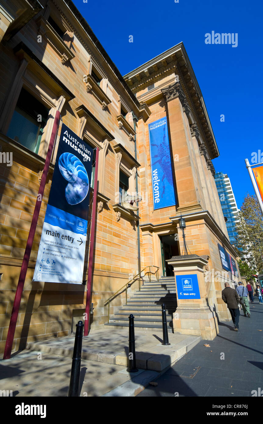 The Australian Museum Entrance, Sydney, New South Wales, Australia Stock Photo