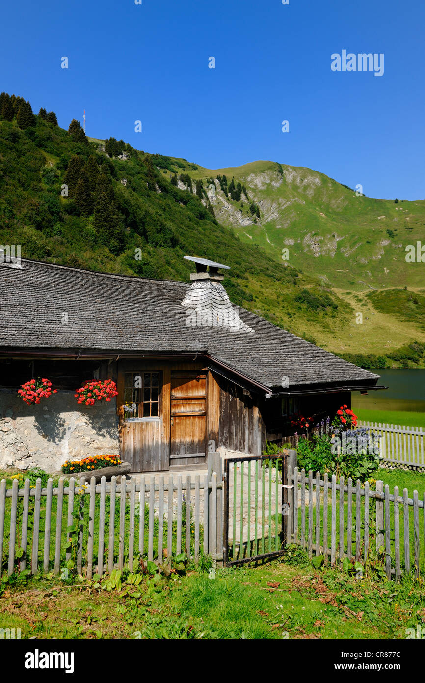 Switzerland, Canton of Vaud, Villars sur Ollon, hamlet of Bretaye, chalet Stock Photo