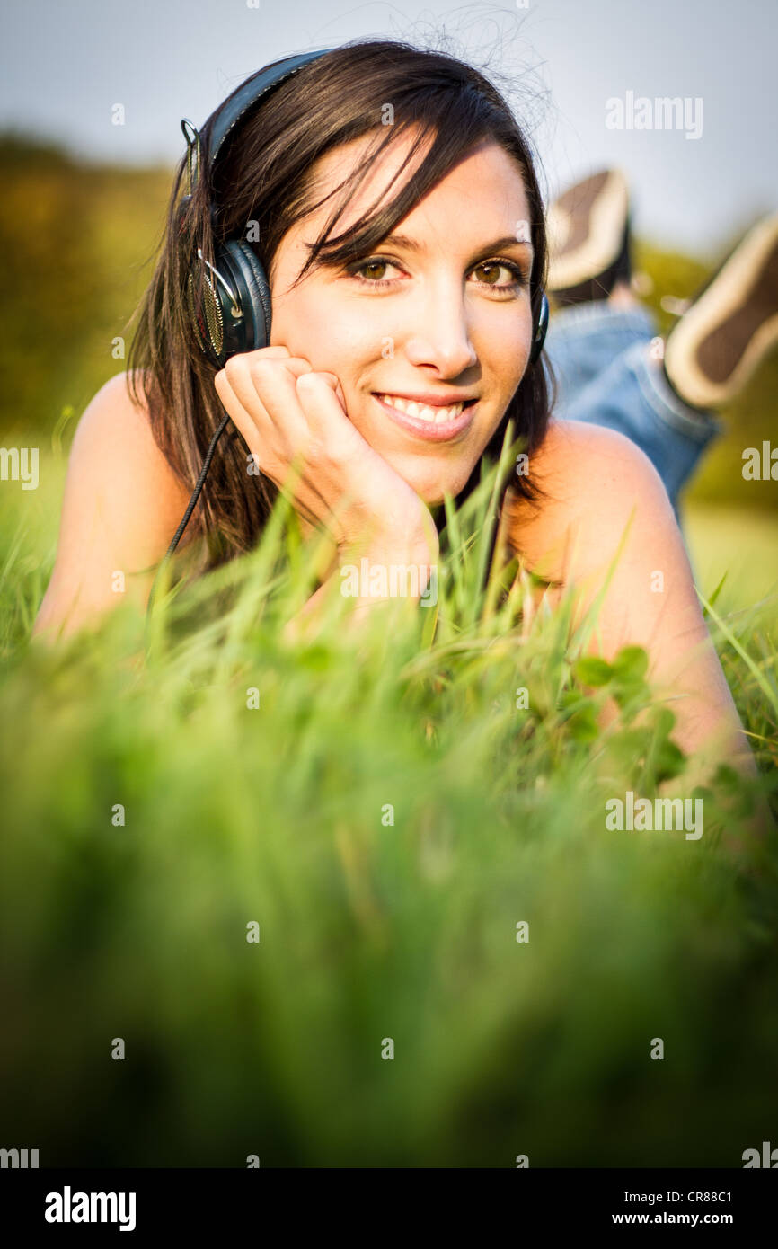 music in grass Stock Photo Alamy