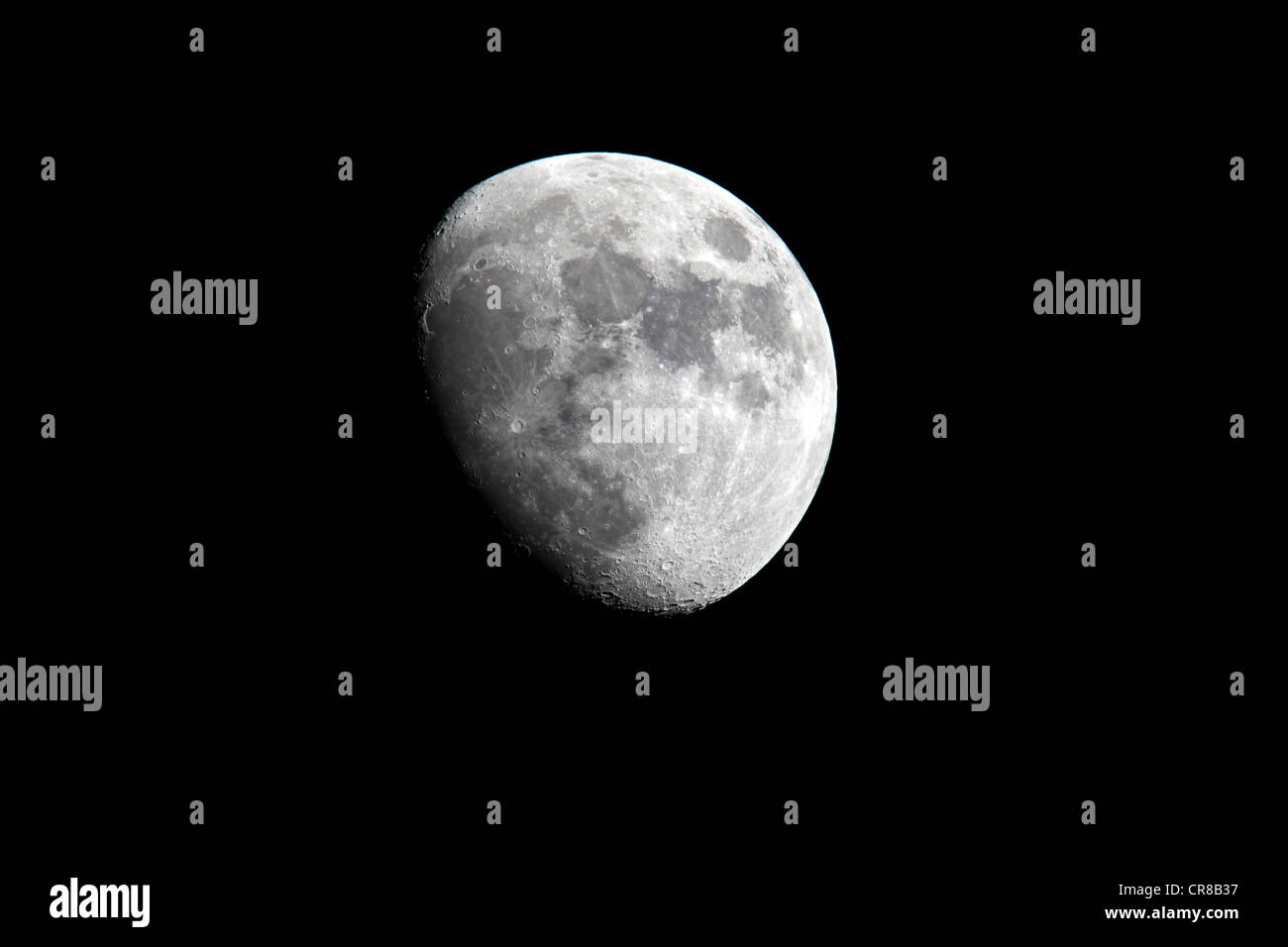 Moon, Luna, half moon, waxing, at night, darkness Stock Photo