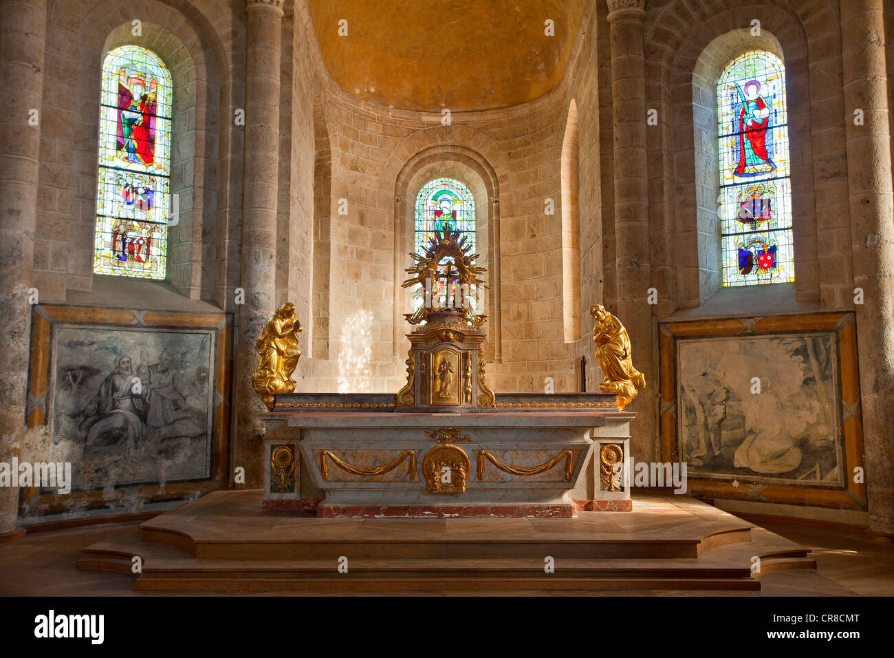 France, Haute Vienne, Solignac, abbey-church of Solignac Stock Photo