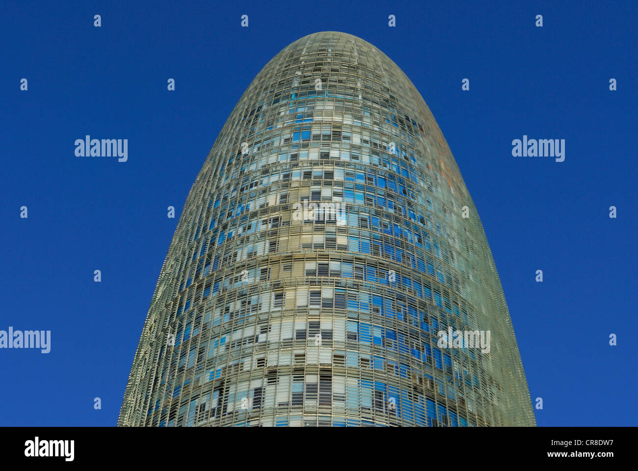 Spain, Catalonia, Barcelona, the Torre Agbar by the architect Jean Nouvel, Avinguda Diagonal 225 Stock Photo