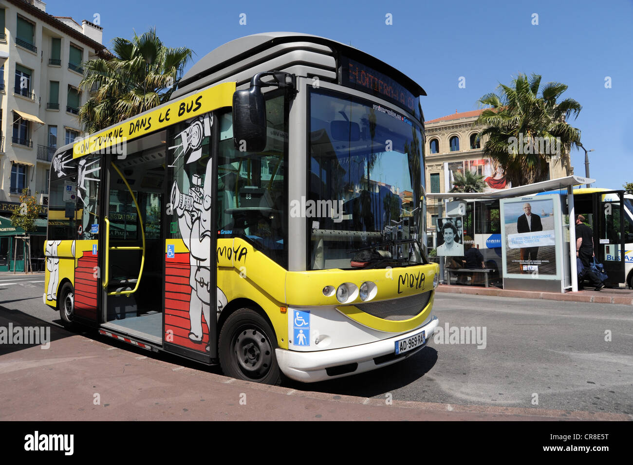 City bus, old town of Cannes, Côte d'Azur, France, Europe Stock Photo