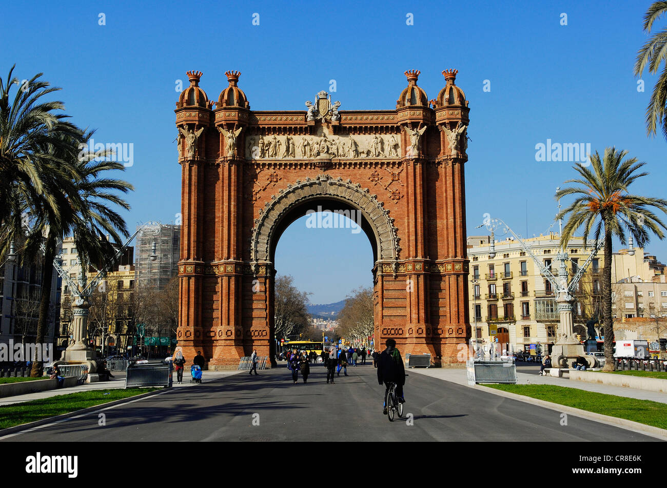 Spain, Catalonia, Barcelona, the Arc de Triomf by the architect Josep