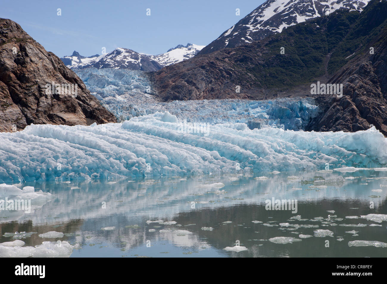 Blue Ice at Tracy Arm Glacier Stock Photo