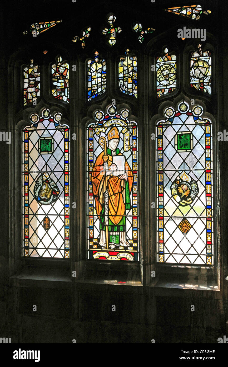The Stained glass windows leading to the Cloisters of Bristol City Cathedral Stock Photo Alamy
