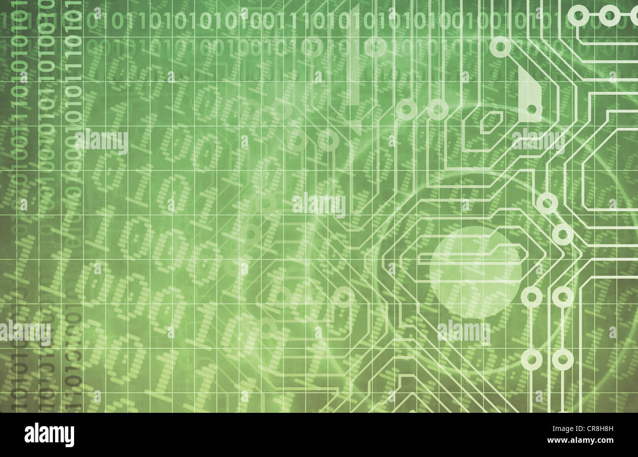 Technology Network with Circuit Board Data Flow Stock Photo - Alamy