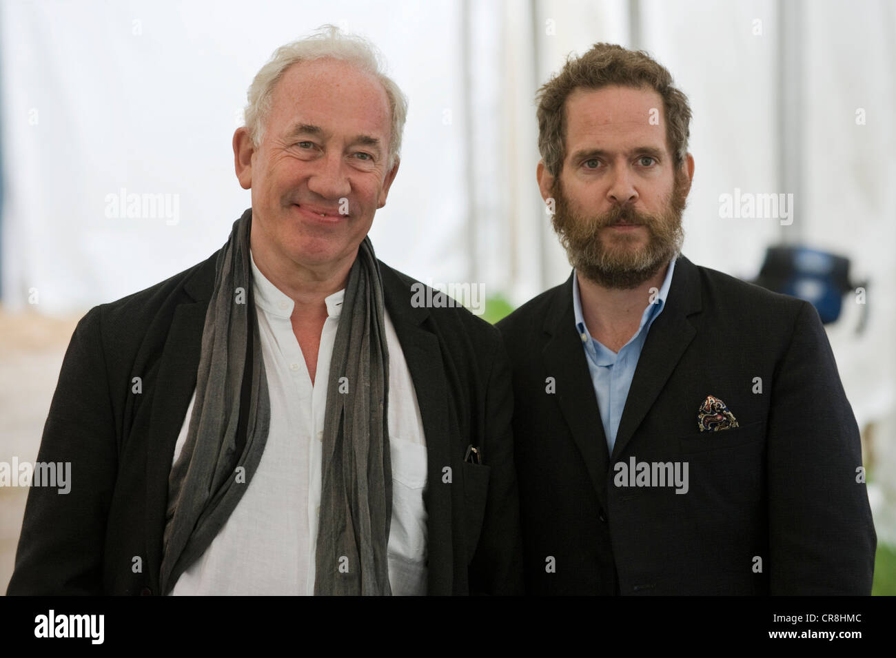 Simon Callow & Tom Hollander, British actors pictured at The Telegraph Hay Festival 2012, Hay-on-Wye, Powys, Wales, UK Stock Photo