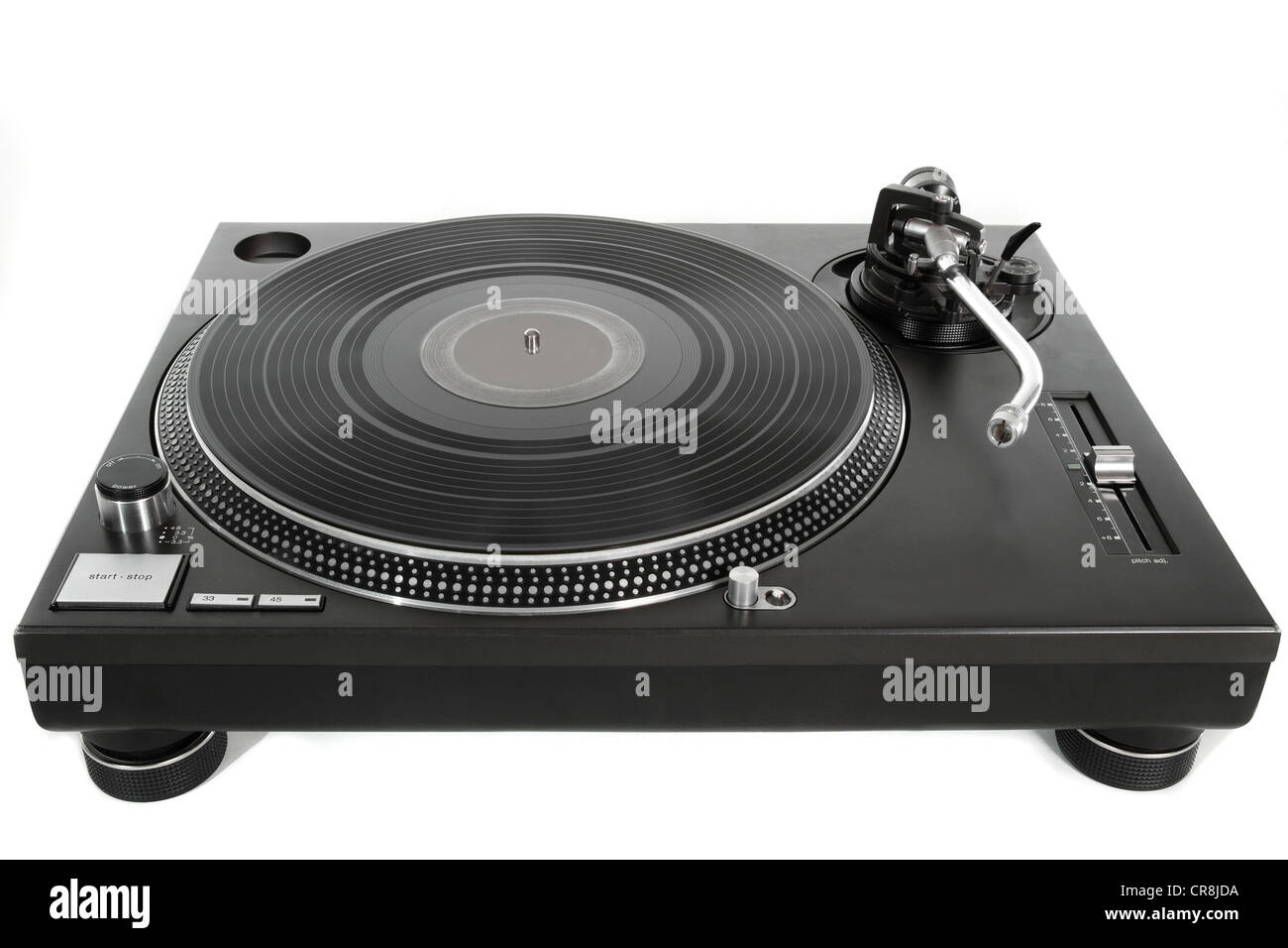 Professional audio equipment on white background. Useful for hiphop DJ