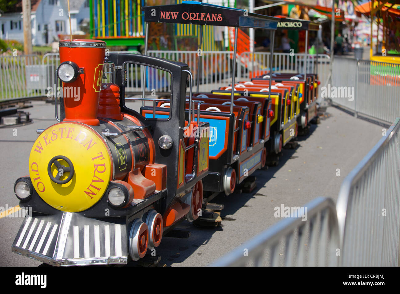 Children's carnival train ride Stock Photo