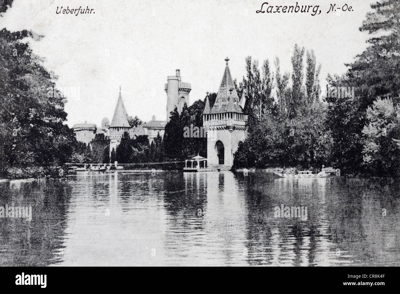 Laxenburg castle near Vienna, around 1900, residence of Habsburg dynasty, historic postcard, Lower Austria, Austria, Europe Stock Photo