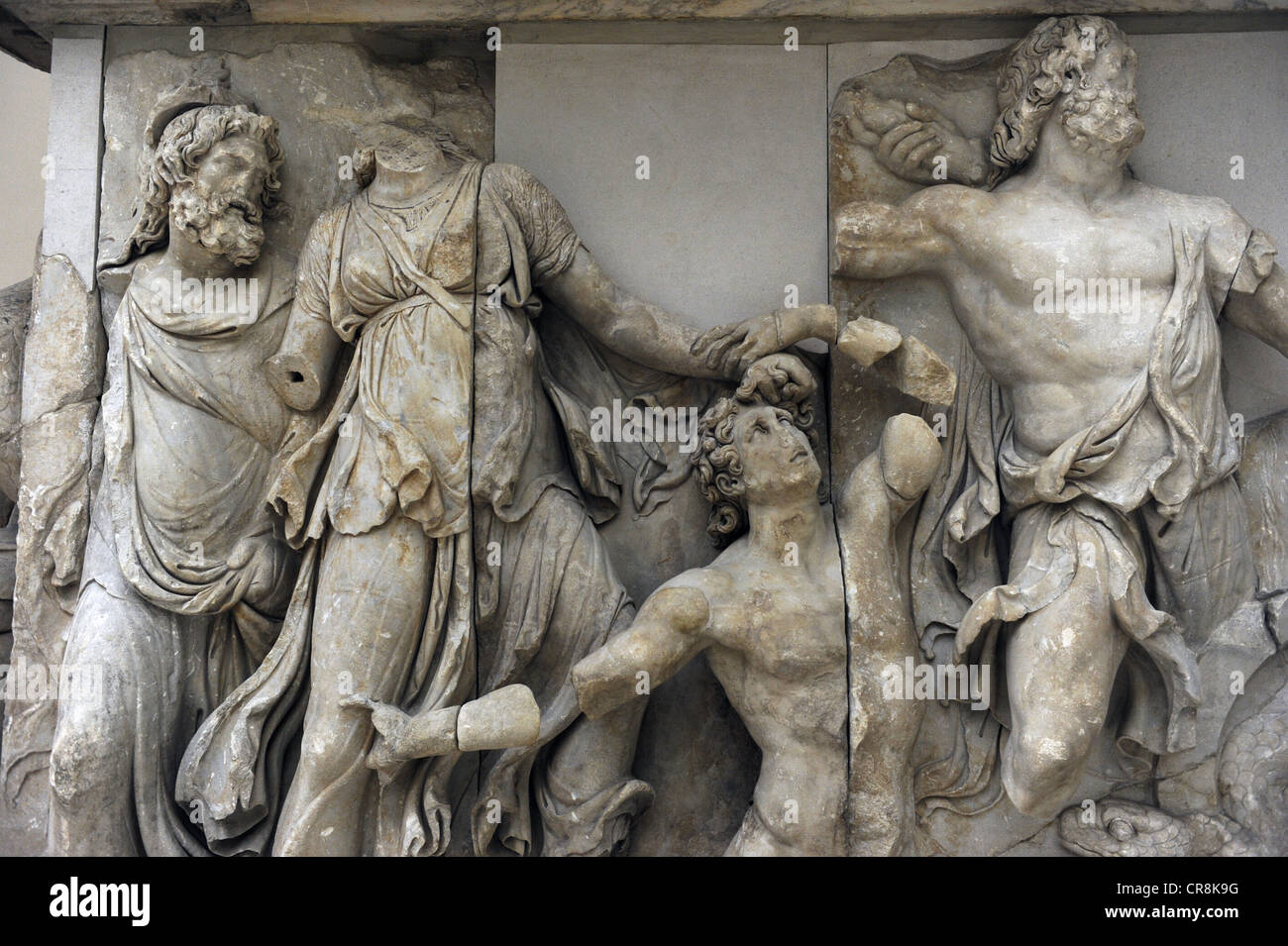 Pergamon Altar. Marble and limestone. Gigantomachy. West frieze. Detail