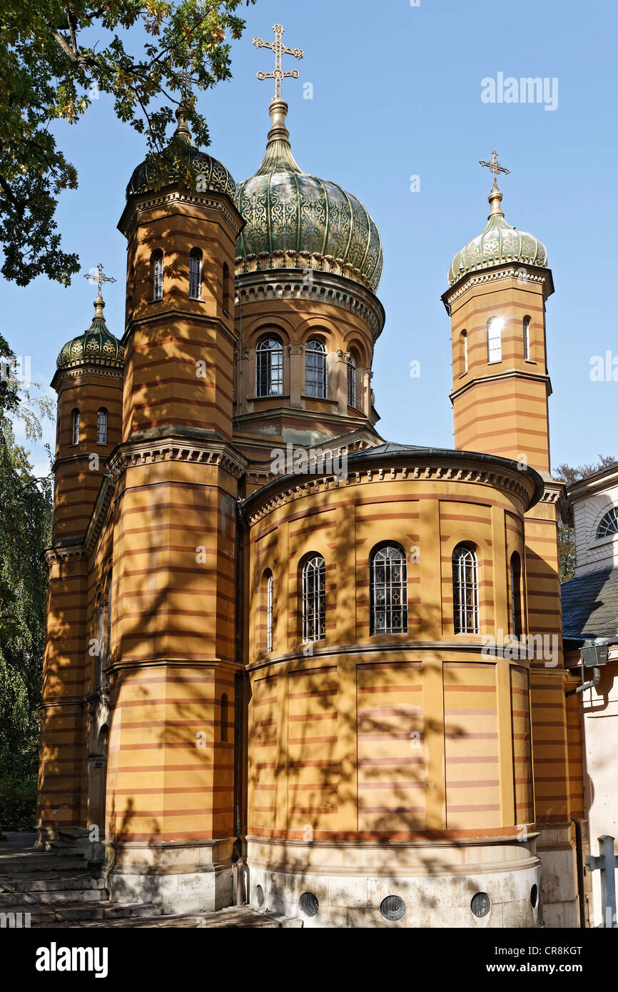 Russian Orthodox chapel, mausoleum of Grand Duchess Maria Pavlovna, historic cemetery, Weimar, Thuringia, Germany, Europe Stock Photo