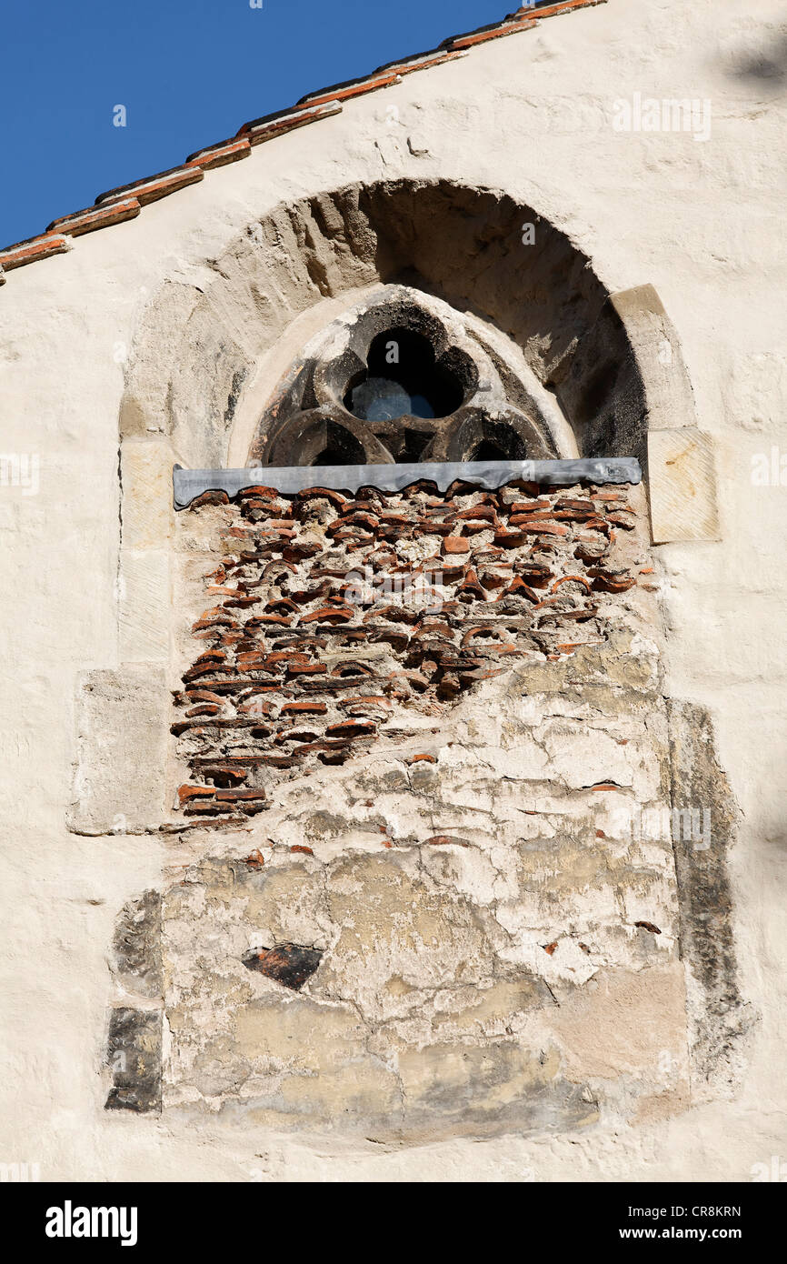 Walled-up window, Old Synagogue, Erfurt, Thuringia, Germany, Europe Stock Photo