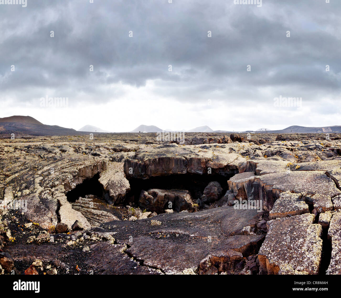 Lanscape of Montanas del Fuego, Lanzarote Stock Photo