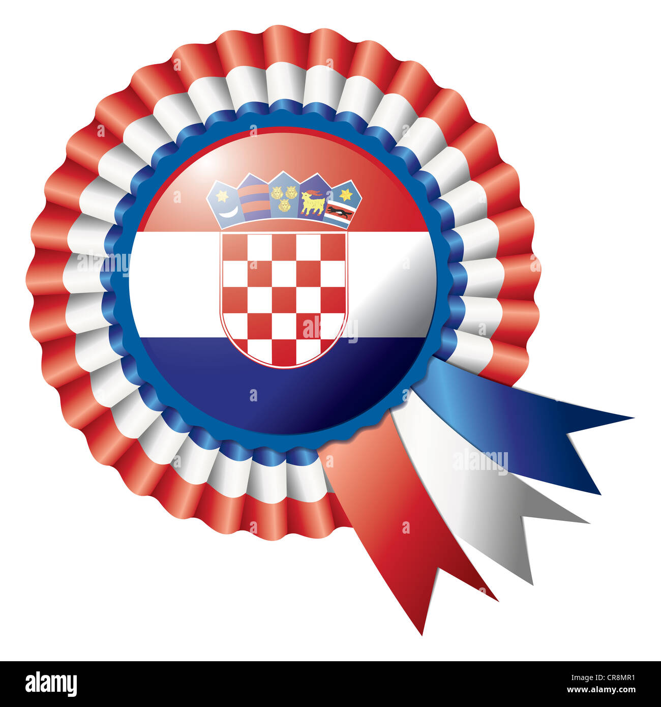 Detailed rosette flag of Croatia, illustration Stock Photo