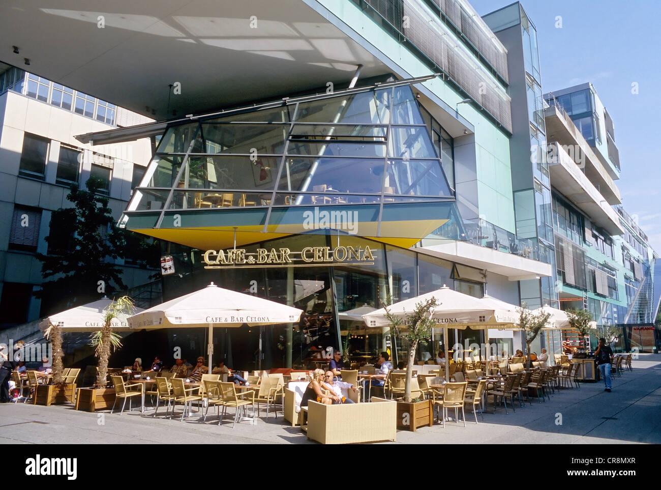 Behnisch Haus Building With A Sidewalk Cafe Krefeld North Stock