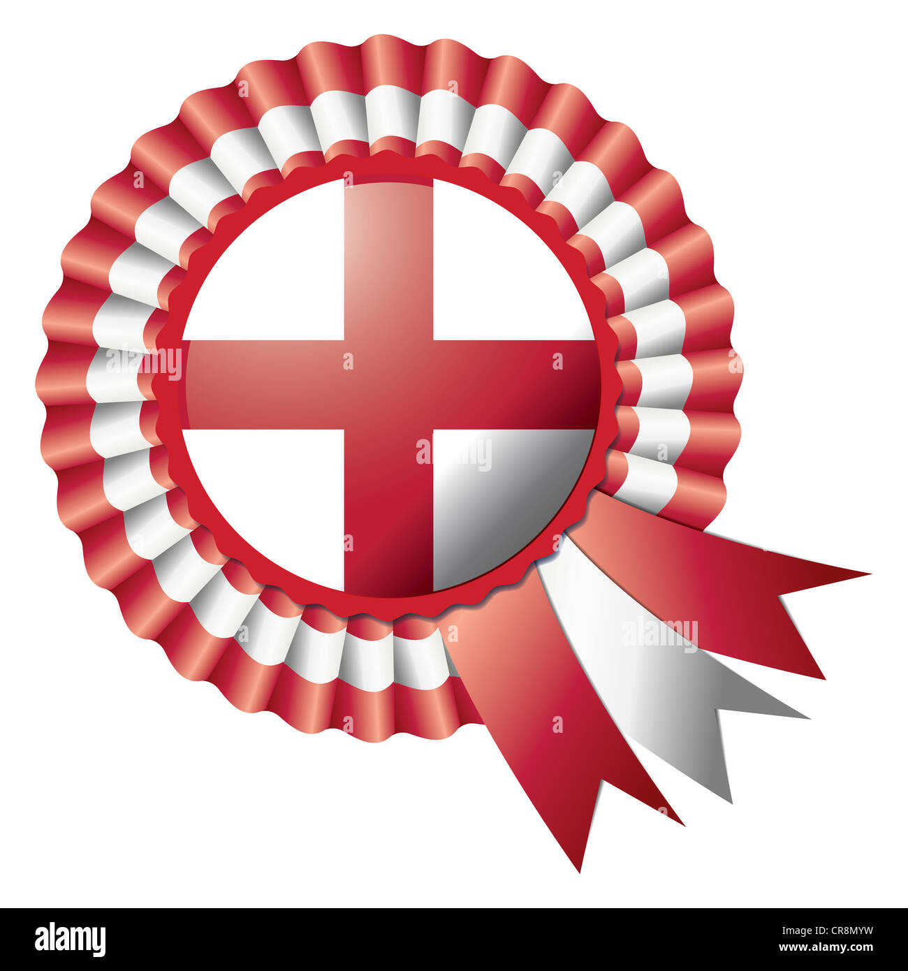 Detailed rosette flag of England, illustration Stock Photo
