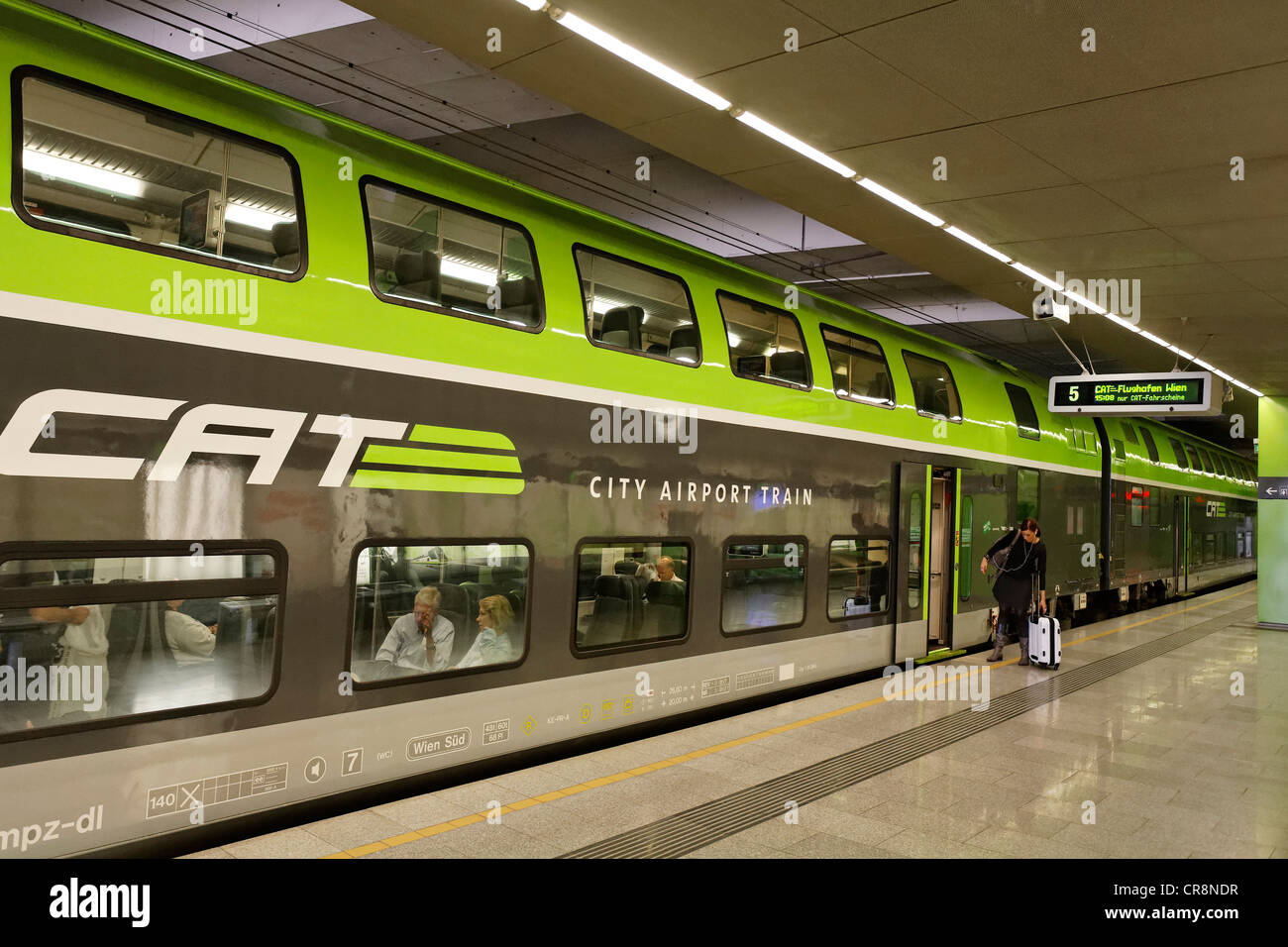 City Airport Train, CAT, waiting at Wien-Mitte station, Vienna, Austria,  Europe Stock Photo - Alamy