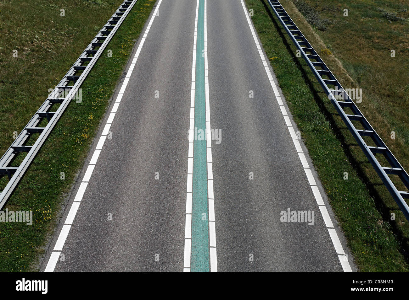 Street with a green median strip, traffic free, Veerse Dam between  Walcheren and Noord-Beveland, Zeeland, Netherlands, Europe Stock Photo -  Alamy