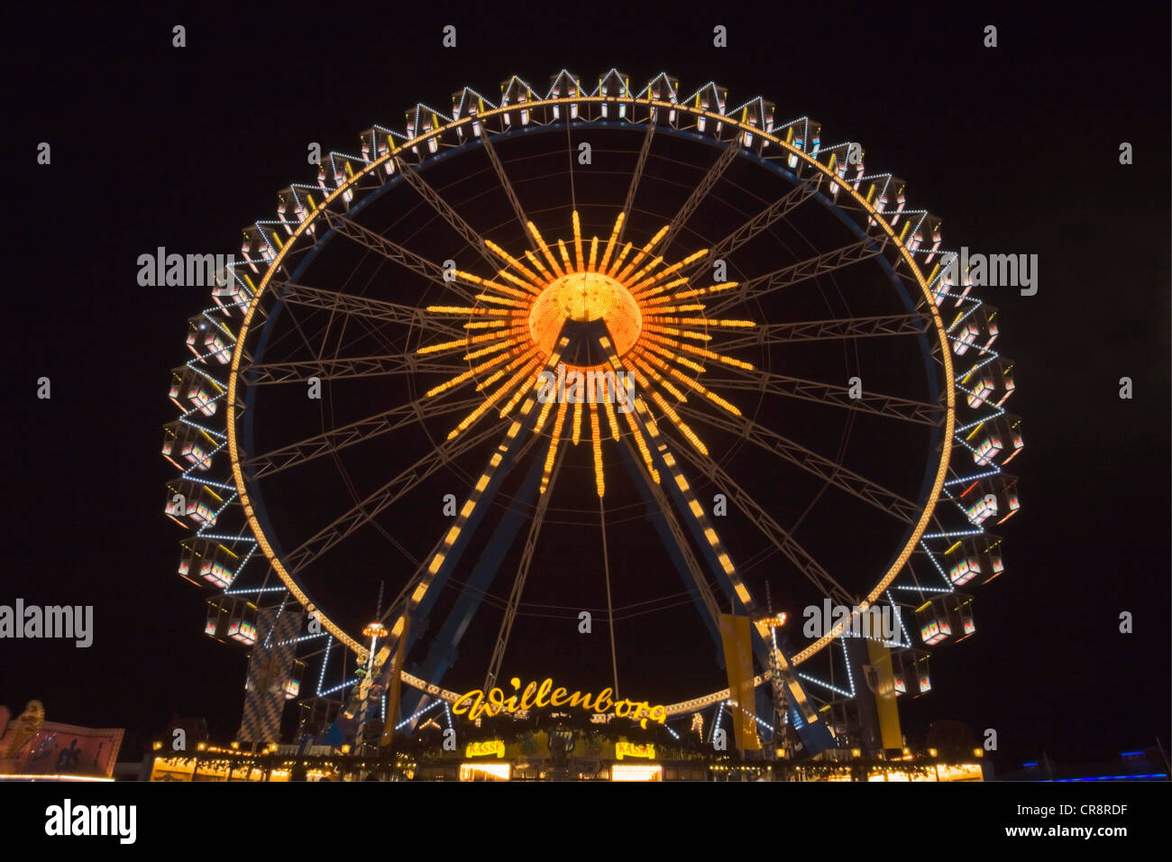 Ferris wheel at night, Oktoberfest, Munich, Bavaria, Germany, Europe