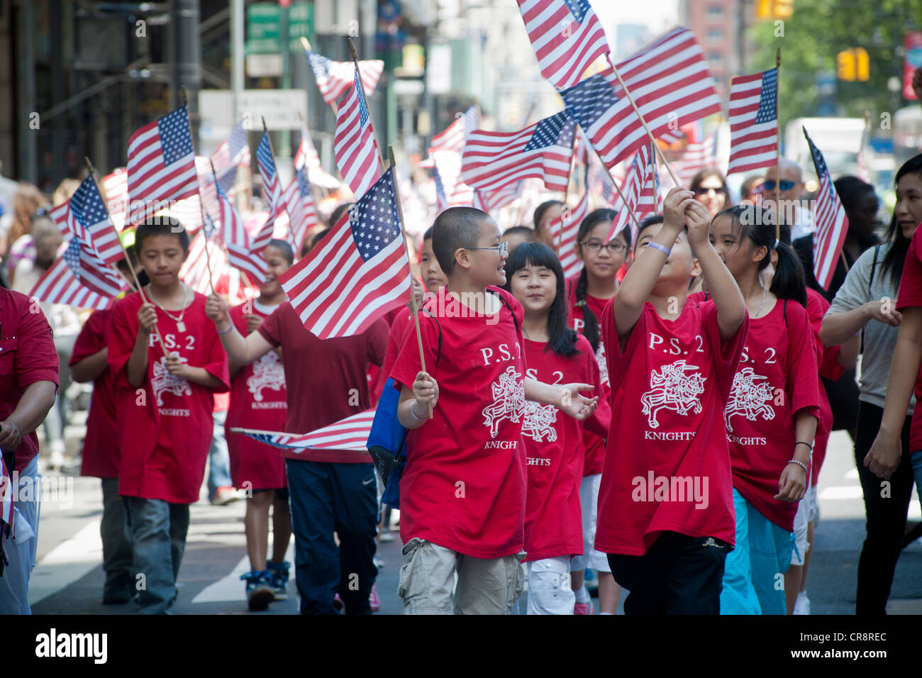 Kids flags parade hires stock photography and images Alamy
