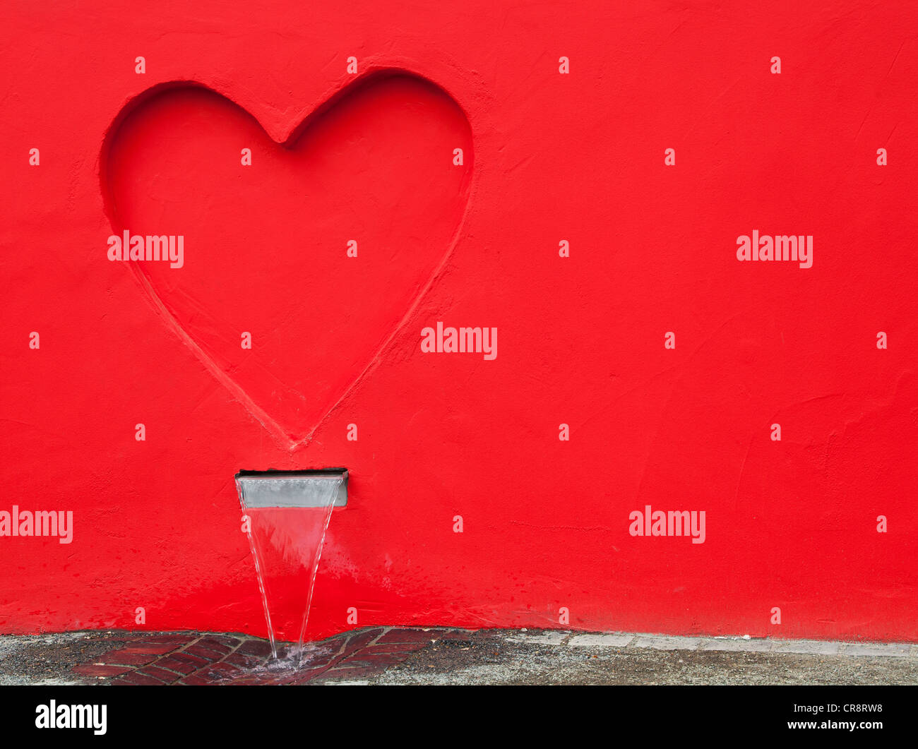 Red heart on a wall at the State Garden Show 2011 in Norderstedt, Schleswig-Holstein, Germany, Europe Stock Photo