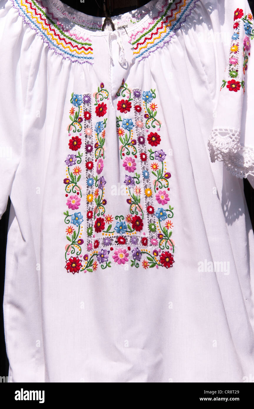 Traditional Embroidered Blouses in Budapest Hungary Stock Photo - Alamy