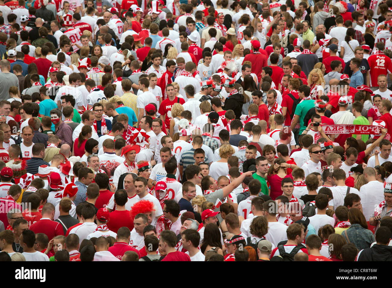 Fan Zone on Plac Wolnosci during the opening match of the UEFA Euro